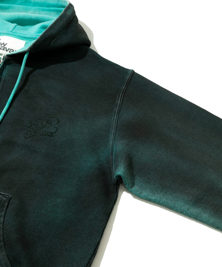 go slow caravan(ゴースローキャラバン) |UNIQUEインレイG/D 2TONE スプレーカラー  ZIP フーディー (MENS)