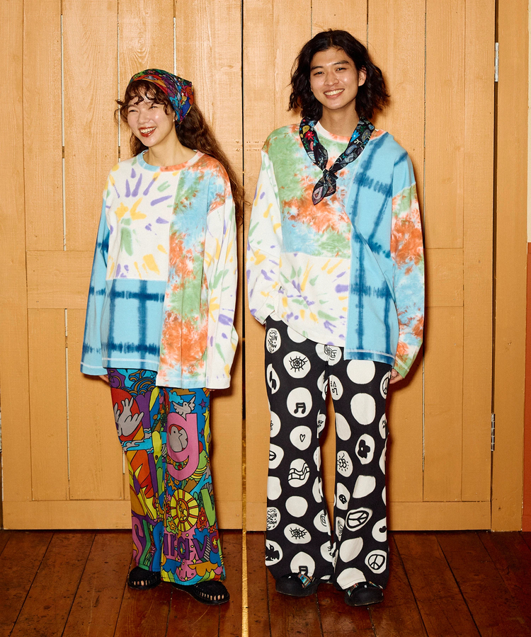 go slow caravan(ゴースローキャラバン) |32/1三本引き揃えヘビー天竺 TIE DYE切替 L/S TEE (MENS)