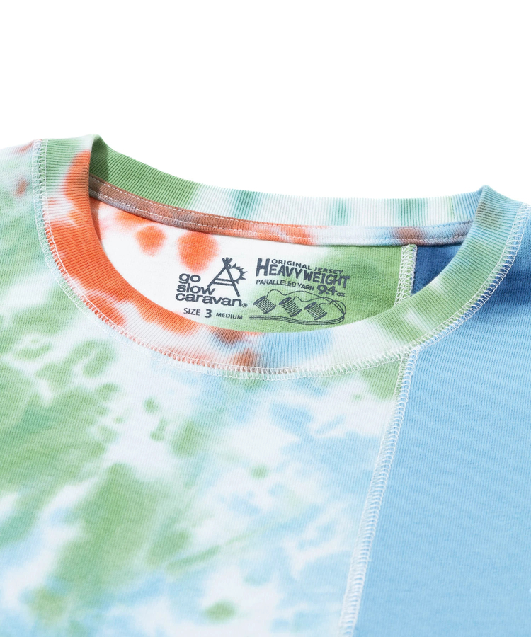 go slow caravan(ゴースローキャラバン) |32/1三本引き揃えヘビー天竺 TIE DYE切替 L/S TEE (MENS)