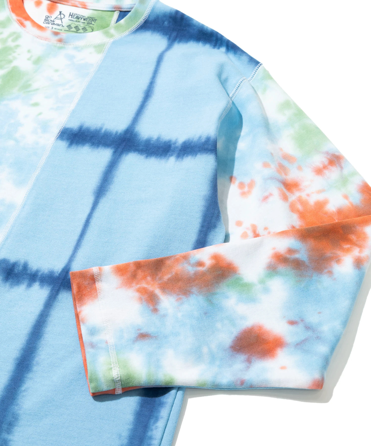 go slow caravan(ゴースローキャラバン) |32/1三本引き揃えヘビー天竺 TIE DYE切替 L/S TEE (MENS)