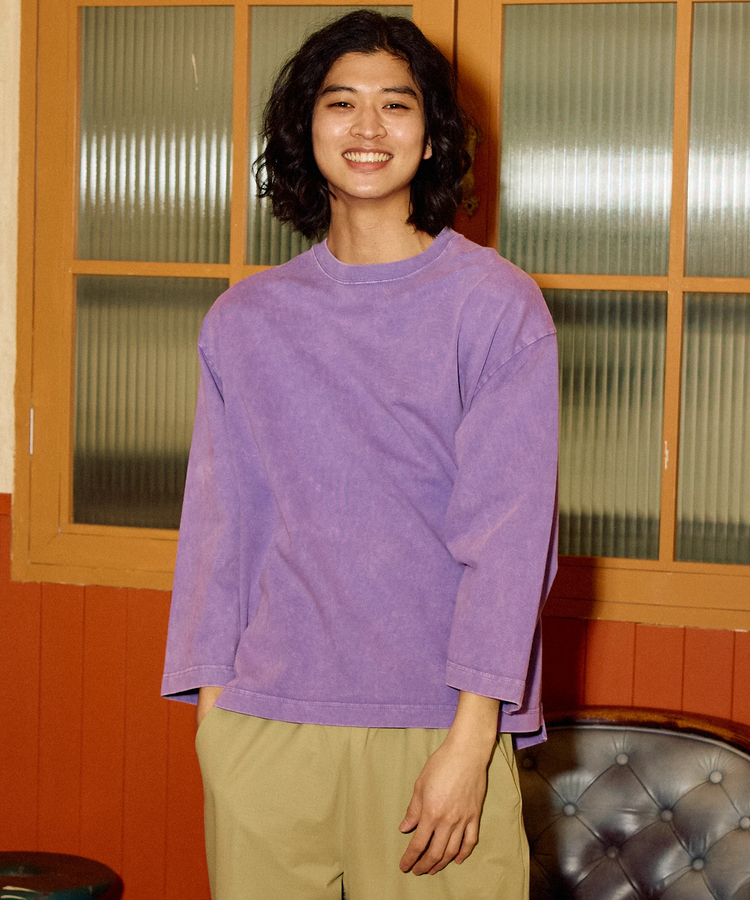 go slow caravan(ゴースローキャラバン) |三本引き揃えヘビー天竺 ケミカル ワイド9/S TEE (MENS)