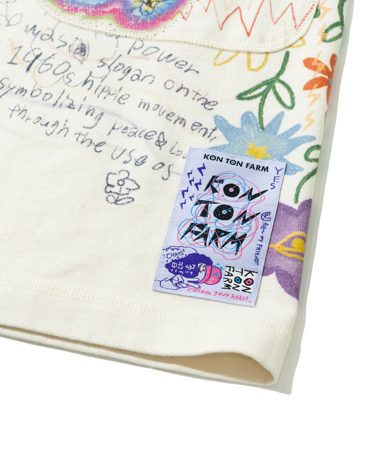 go slow caravan(ゴースローキャラバン) |32/1三本引き揃えヘビー天竺 落書きカオス TRA ハーフパンツ (MENS)