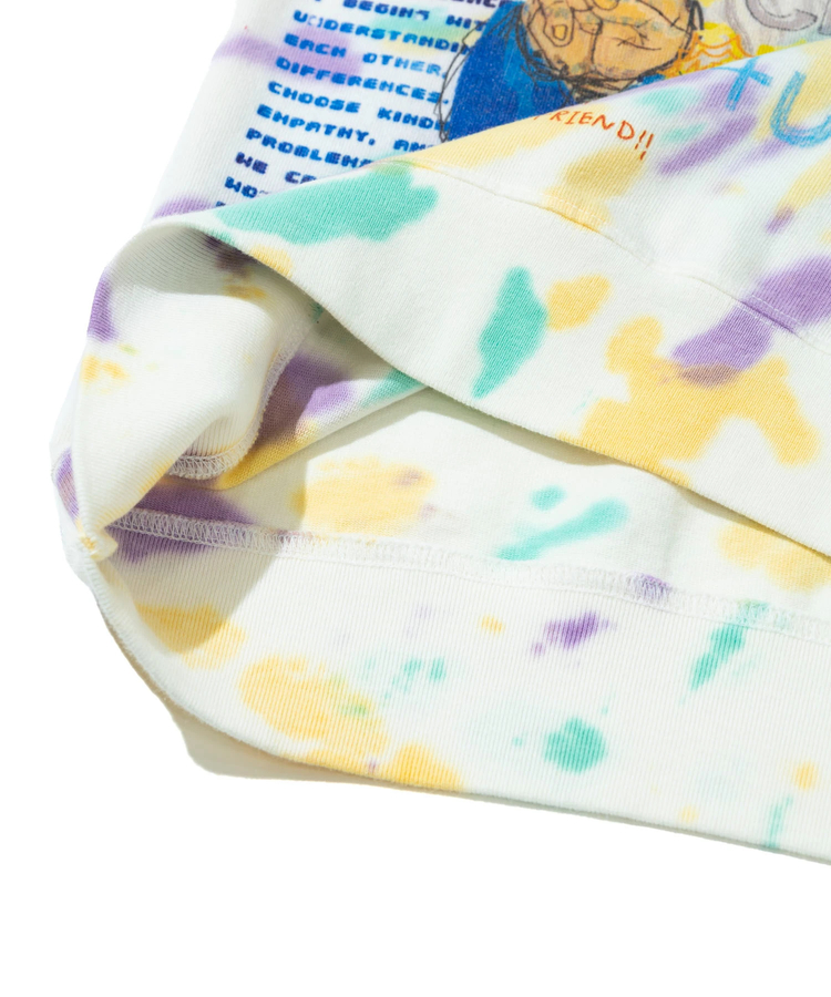 go slow caravan(ゴースローキャラバン) |32/1三本引き揃えヘビー天竺TIE DYE 落書きカオス ラグラン TEE (MENS)