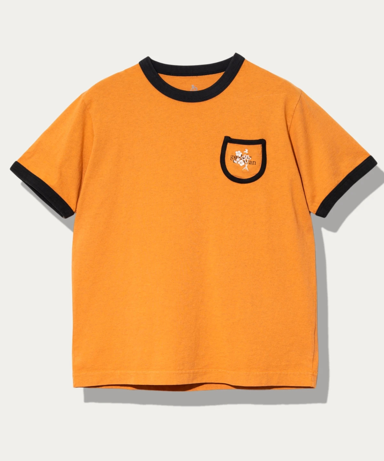 go slow caravan(ゴースローキャラバン) |メランジェ G/D リンガー PKT TEE お花刺繍 (MENS)