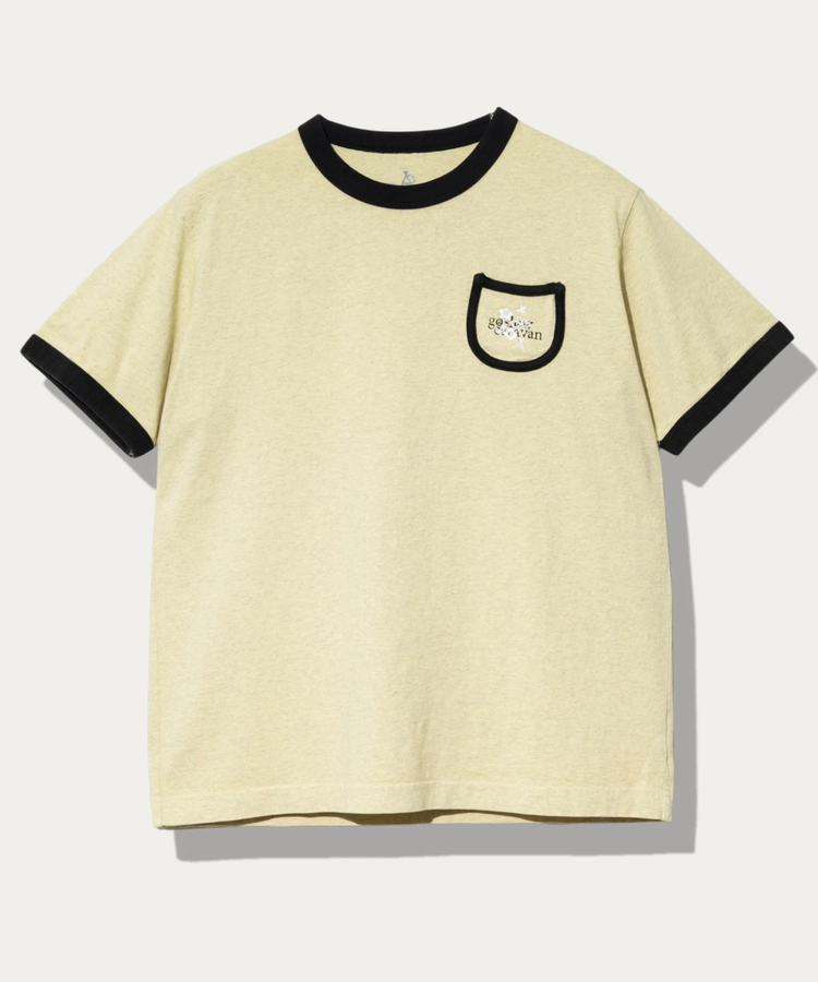 go slow caravan(ゴースローキャラバン) |メランジェ G/D リンガー PKT TEE お花刺繍 (MENS)