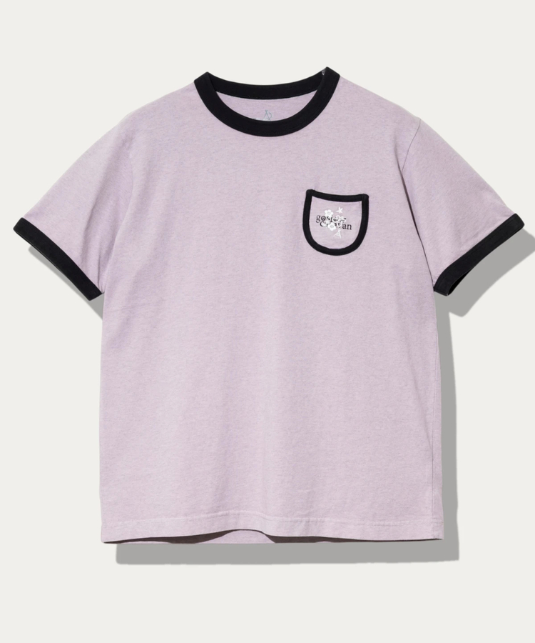 go slow caravan(ゴースローキャラバン) |メランジェ G/D リンガー PKT TEE お花刺繍 (MENS)