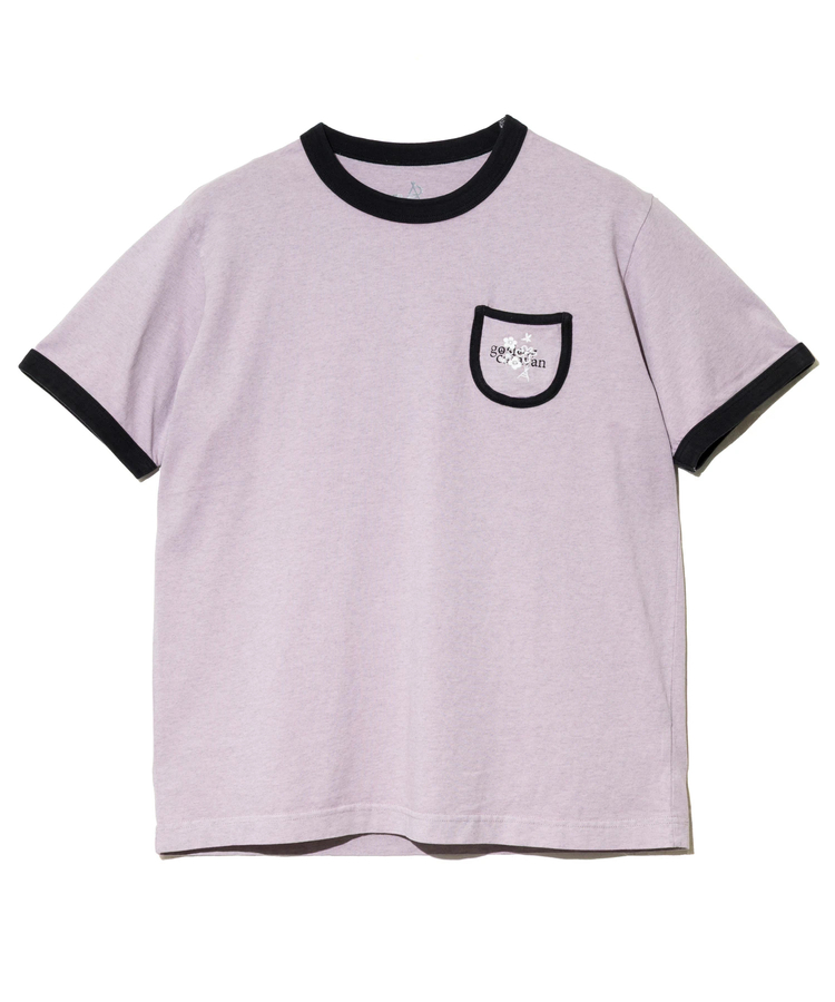 go slow caravan(ゴースローキャラバン) |メランジェ G/D リンガー PKT TEE お花刺繍 (MENS)