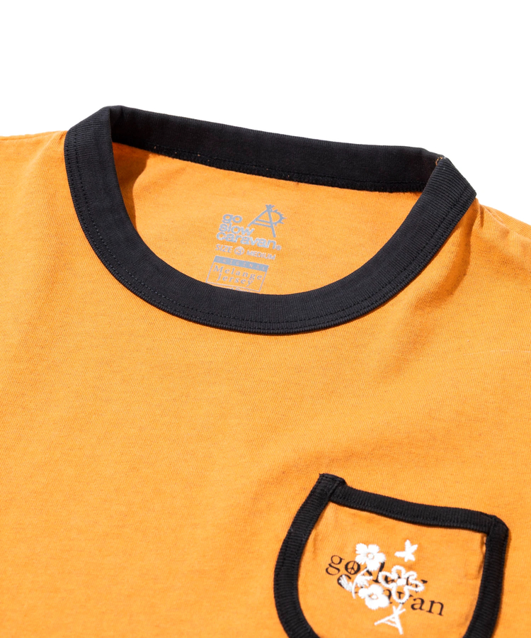 go slow caravan(ゴースローキャラバン) |メランジェ G/D リンガー PKT TEE お花刺繍 (MENS)