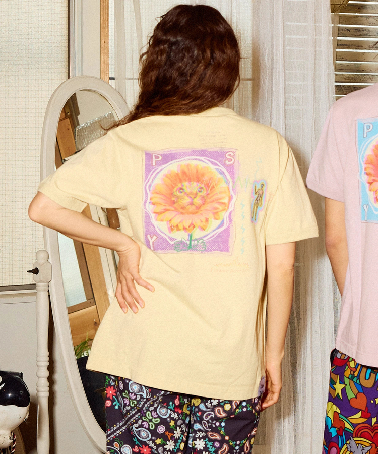 go slow caravan(ゴースローキャラバン) |メランジェ G/D リンガー TEE FLOWERCAT (MENS/WOMENS)
