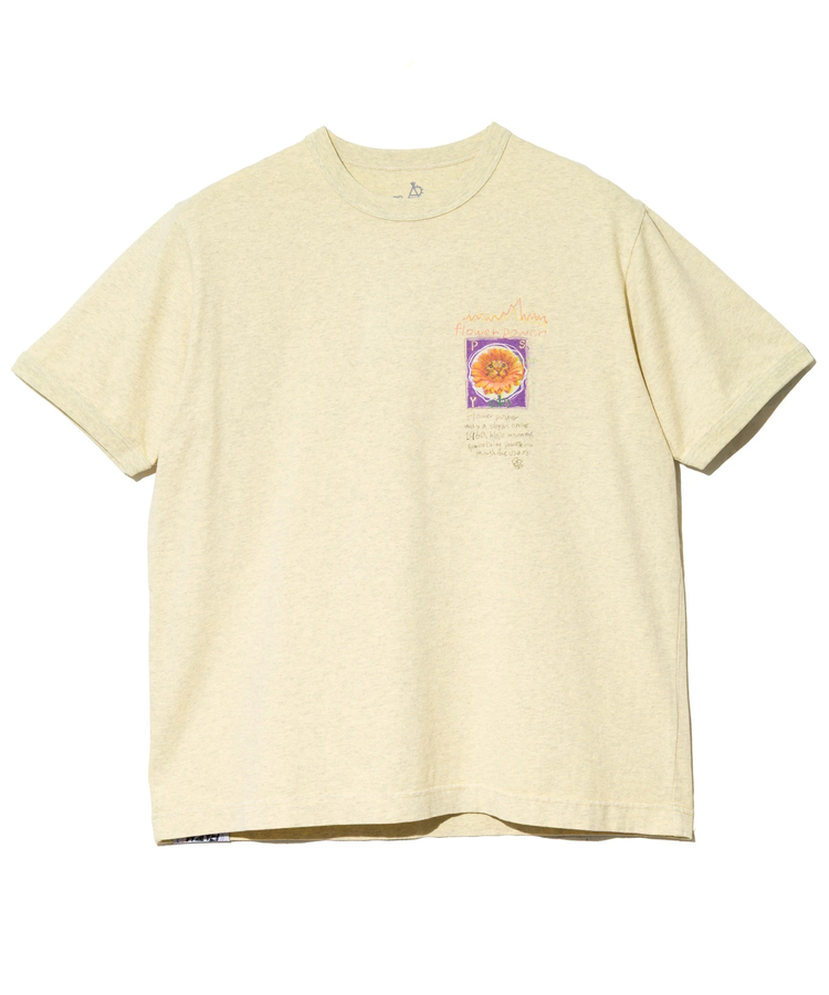 go slow caravan(ゴースローキャラバン) |メランジェ G/D リンガー TEE FLOWERCAT (MENS/WOMENS)