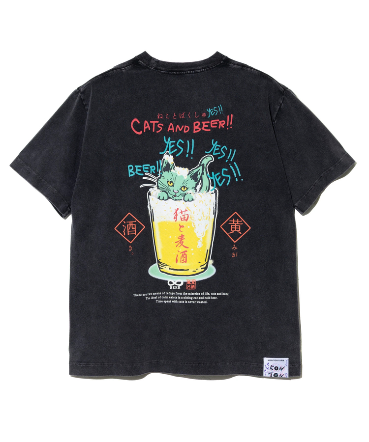 go slow caravan(ゴースローキャラバン) |RAY綿 G/D 猫と麦酒 TEE 麦酒風呂 (MENS/WOMENS)