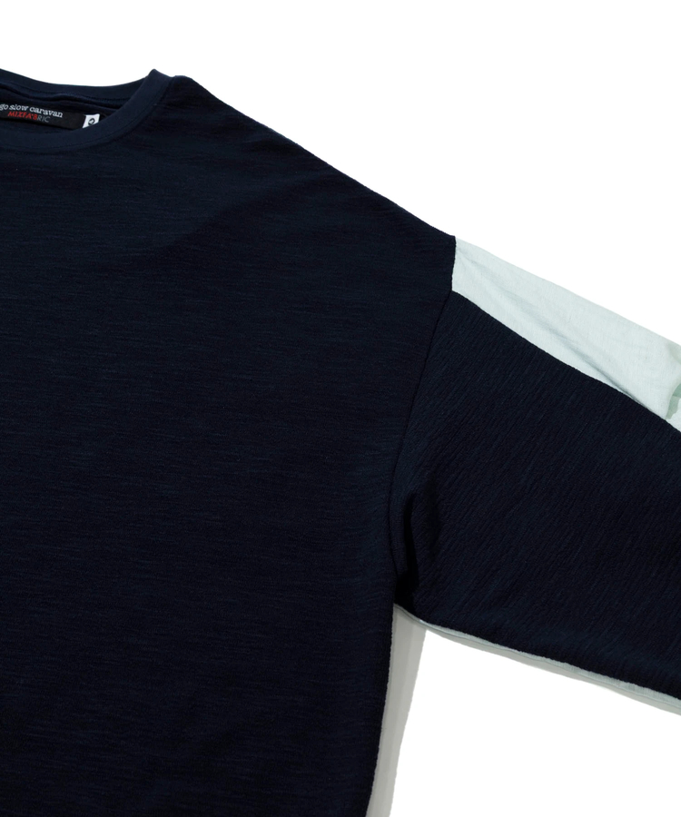 go slow caravan(ゴースローキャラバン) |MIX FAB 変形タックロングスリーブ TEE (MENS)