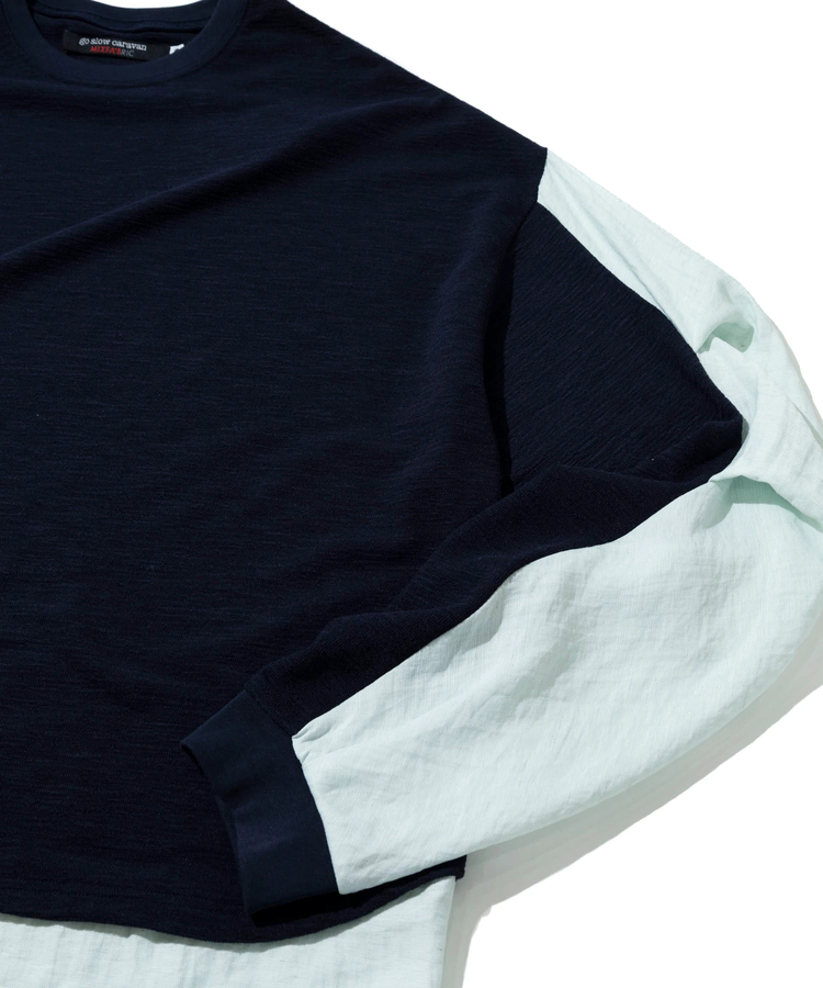 go slow caravan(ゴースローキャラバン) |MIX FAB 変形タックロングスリーブ TEE (MENS)