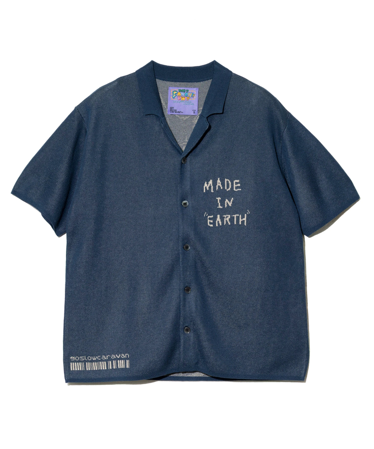 go slow caravan(ゴースローキャラバン) |JQニット ドライタッチシャツ 地球からつれてこられた猫 (MENS)