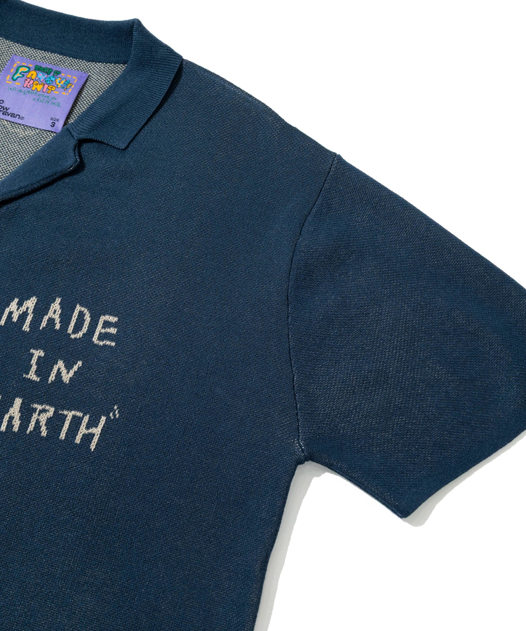 go slow caravan(ゴースローキャラバン) |JQニット ドライタッチシャツ 地球からつれてこられた猫 (MENS)