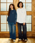 go slow caravan(ゴースローキャラバン) |USA/C スクエアLOGOバックプリント ロングスリーブTEE (MENS)