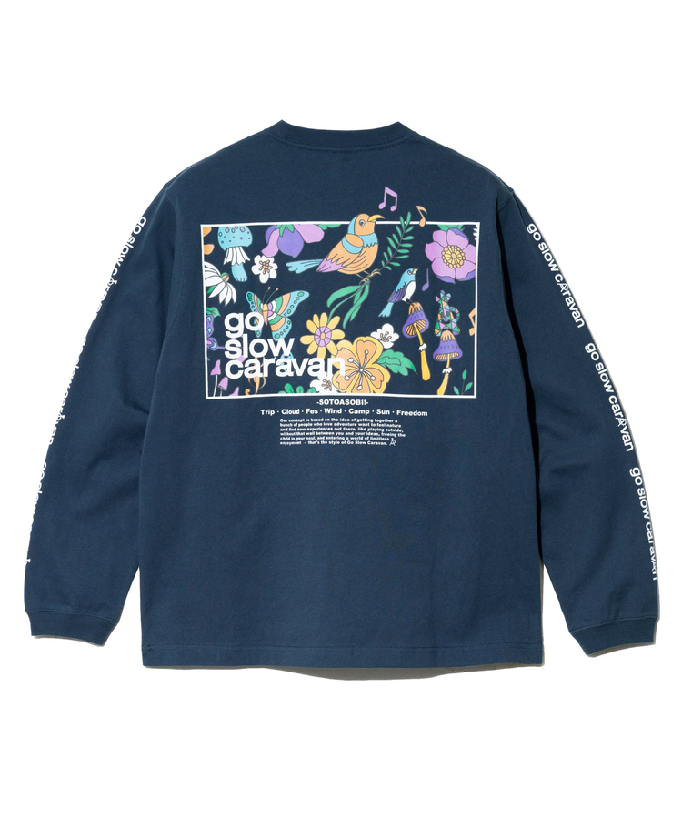 go slow caravan(ゴースローキャラバン) |USA/C スクエアLOGOバックプリント ロングスリーブTEE (MENS)