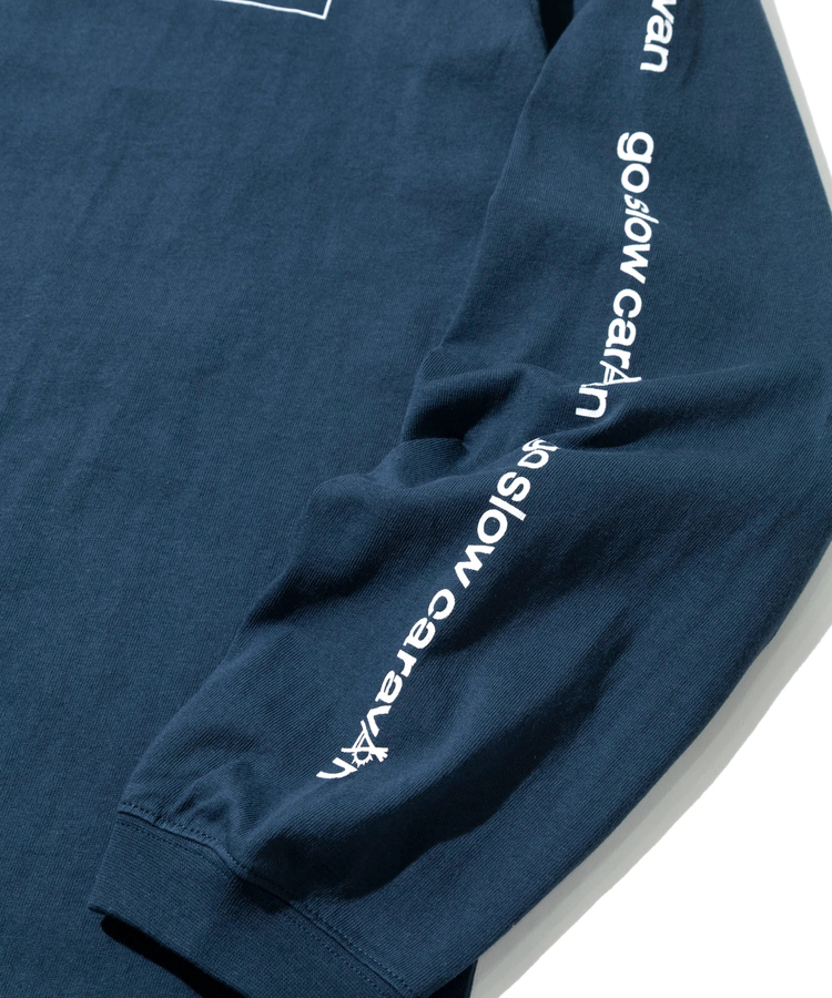go slow caravan(ゴースローキャラバン) |USA/C スクエアLOGOバックプリント ロングスリーブTEE (MENS)