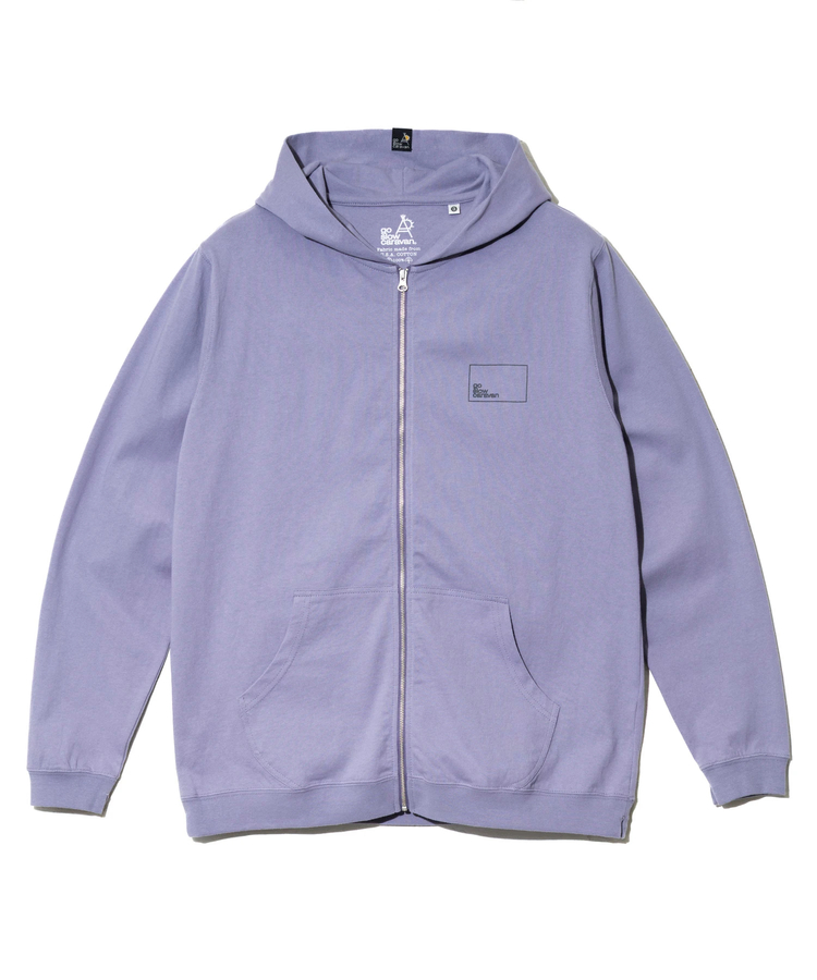 go slow caravan(ゴースローキャラバン) |USA/C スクエアLOGOバックプリント ZIPフーディー (MENS/WOMENS)