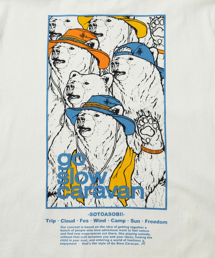 go slow caravan(ゴースローキャラバン) |USA/C スクエアLOGOバックプリント ZIPフーディー (MENS/WOMENS)