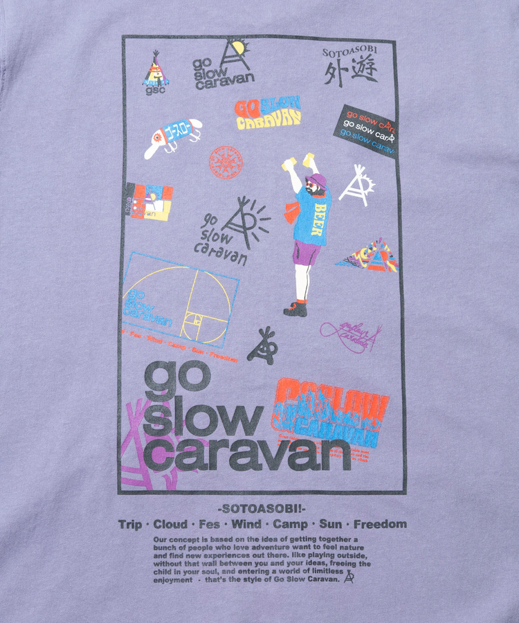 go slow caravan(ゴースローキャラバン) |USA/C スクエアLOGOバックプリント ZIPフーディー (MENS/WOMENS)