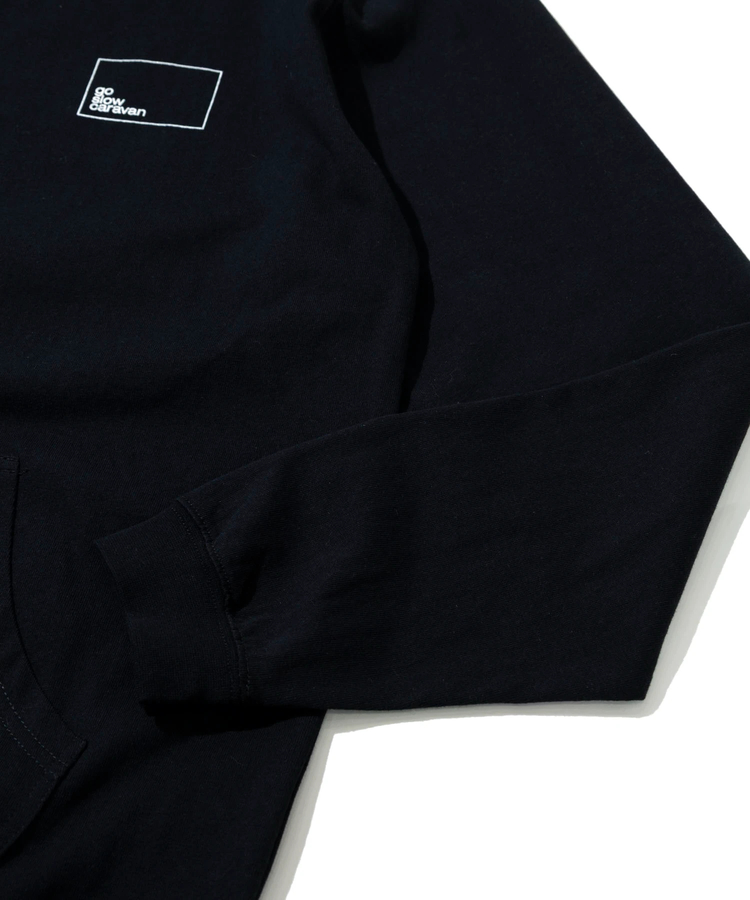 go slow caravan(ゴースローキャラバン) |USA/C スクエアLOGOバックプリント ZIPフーディー (MENS/WOMENS)