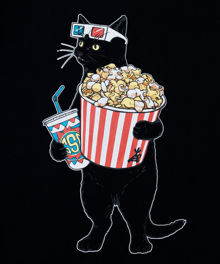 go slow caravan(ゴースローキャラバン) |USA/C シネマ猫ロングスリーブ TEE (MENS/WOMENS)