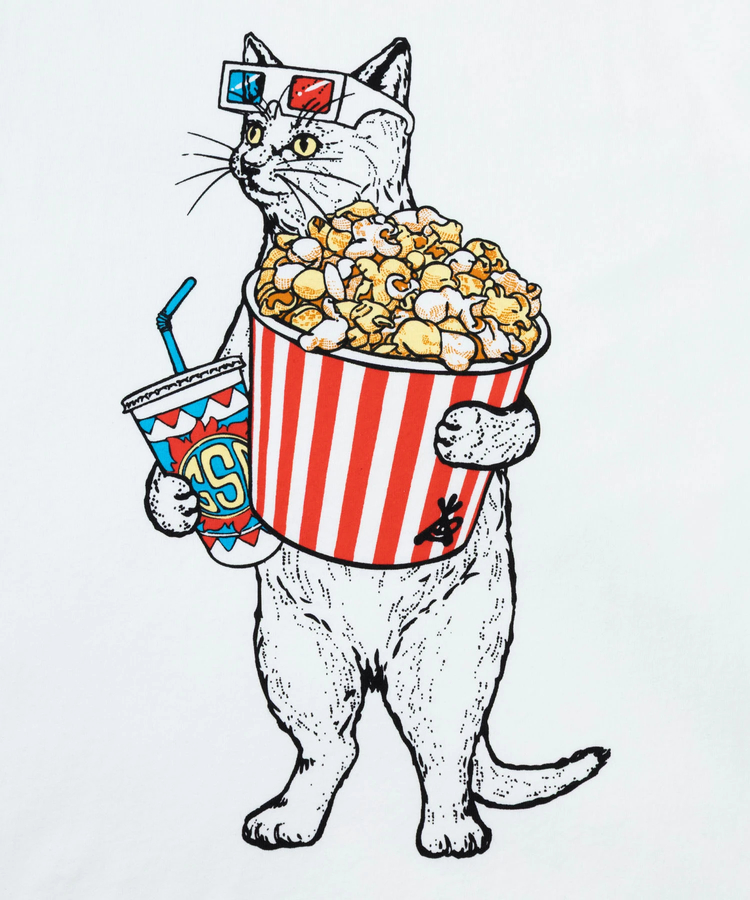 go slow caravan(ゴースローキャラバン) |USA/C シネマ猫ロングスリーブ TEE (MENS/WOMENS)