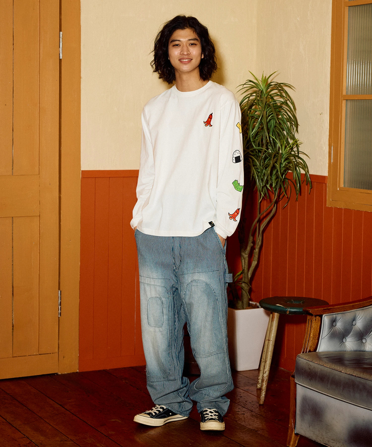 go slow caravan(ゴースローキャラバン) |USA/C お弁当柄 ロングスリーブ TEE (MENS)