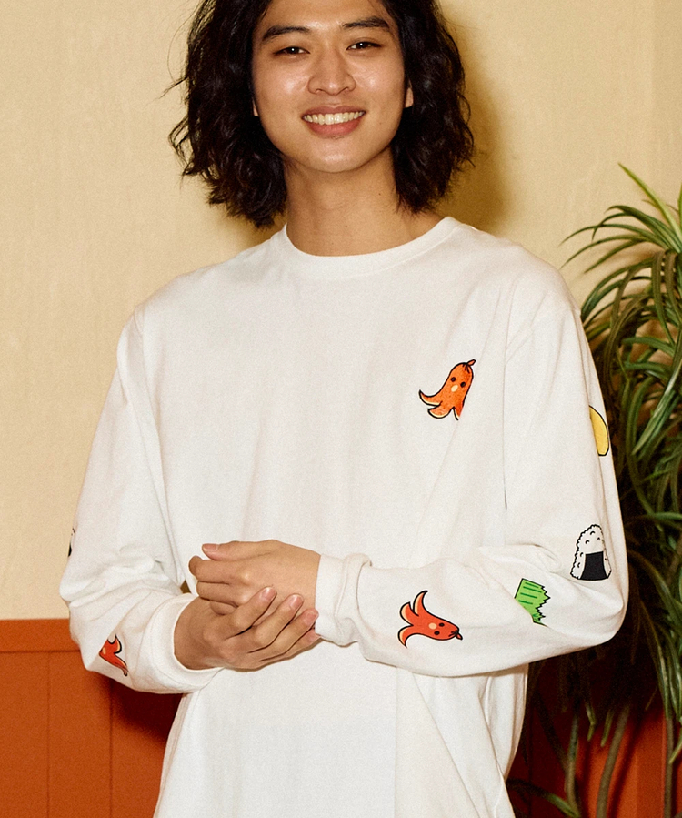 go slow caravan(ゴースローキャラバン) |USA/C お弁当柄 ロングスリーブ TEE (MENS)