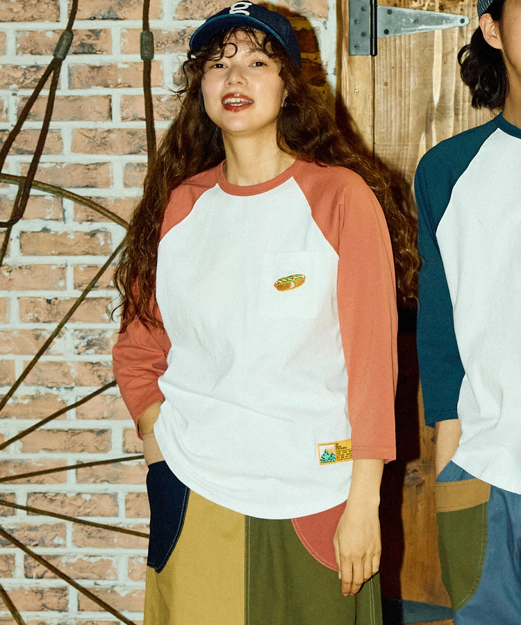 go slow caravan(ゴースローキャラバン) |USA/C 色々刺繍 8分袖 BB TEE (MENS)