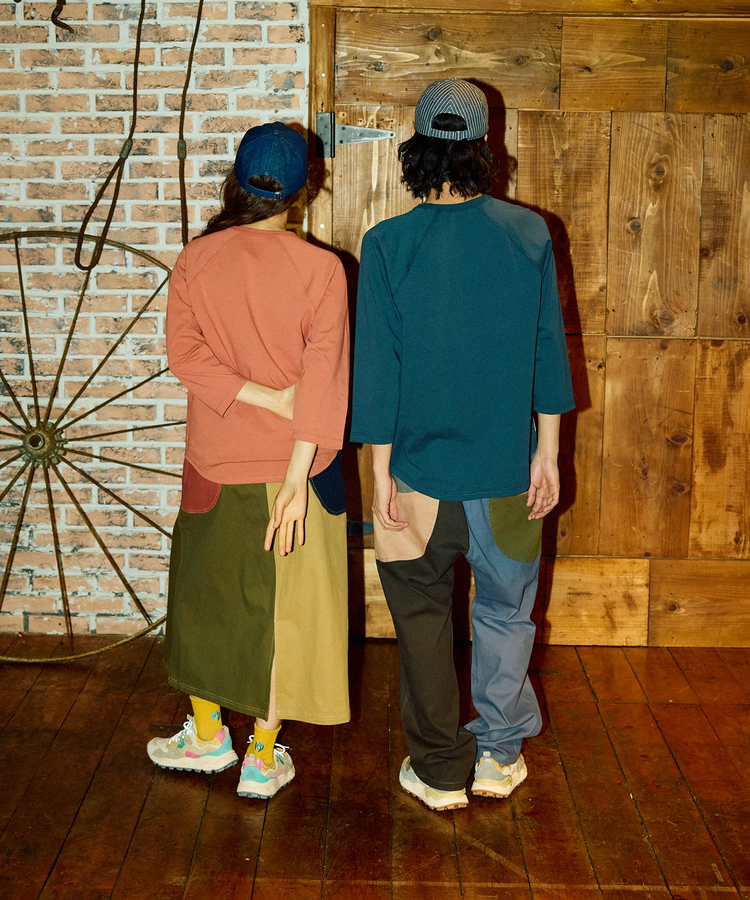 go slow caravan(ゴースローキャラバン) |USA/C 色々刺繍 8分袖 BB TEE (MENS)