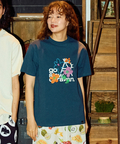 go slow caravan(ゴースローキャラバン) |USA/C フラワー刺繍 LOGO TEE (MENS/WOMENS)