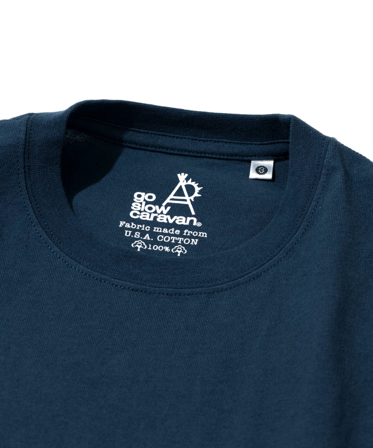 go slow caravan(ゴースローキャラバン) |USA/C フラワー刺繍 LOGO TEE (MENS/WOMENS)