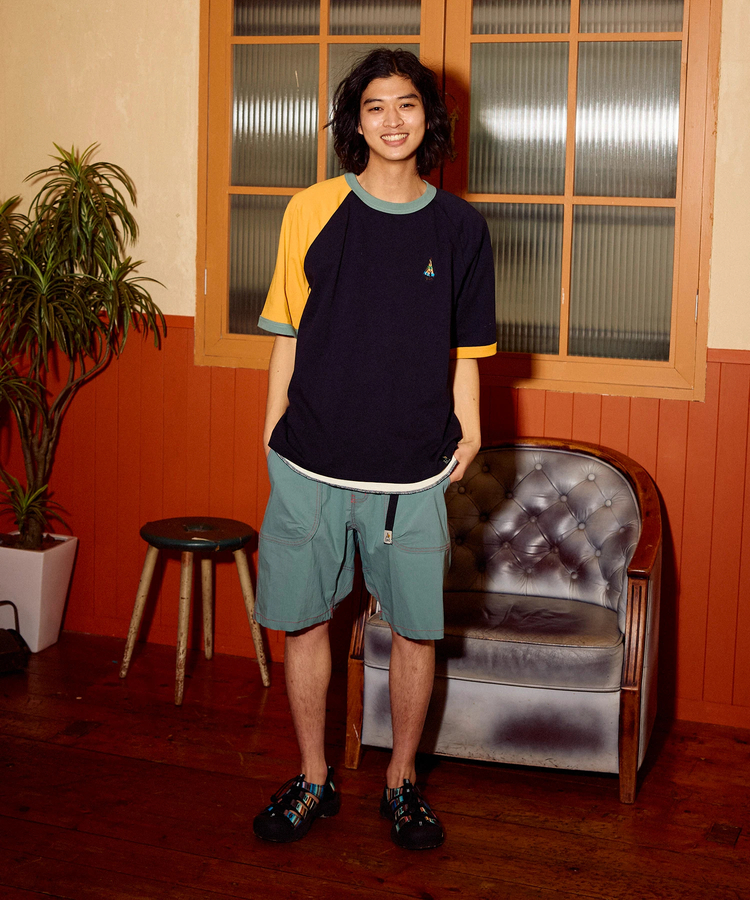 go slow caravan(ゴースローキャラバン) |USA/C ラグランリンガーゆったりTEE (MENS/WOMENS)