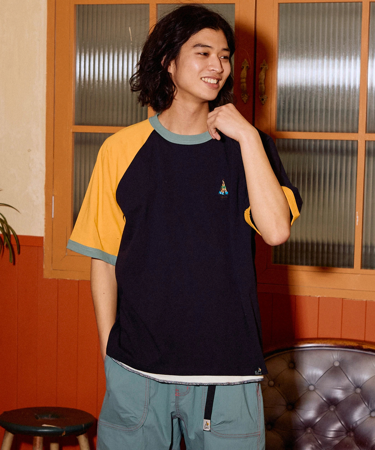 go slow caravan(ゴースローキャラバン) |USA/C ラグランリンガーゆったりTEE (MENS/WOMENS)