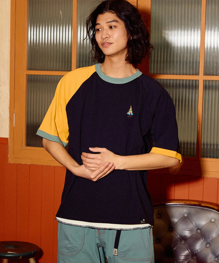 go slow caravan(ゴースローキャラバン) |USA/C ラグランリンガーゆったりTEE (MENS/WOMENS)