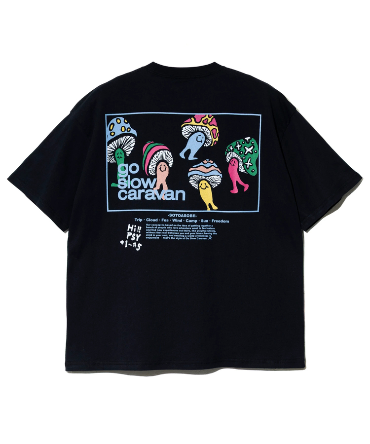 go slow caravan(ゴースローキャラバン) |USA/C スクエアLOGOバックプリントゆったりTEE (MENS)
