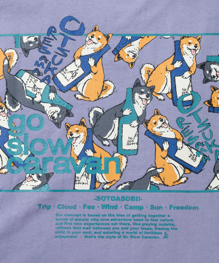 go slow caravan(ゴースローキャラバン) |USA/C スクエアLOGOバックプリントゆったりTEE (MENS)