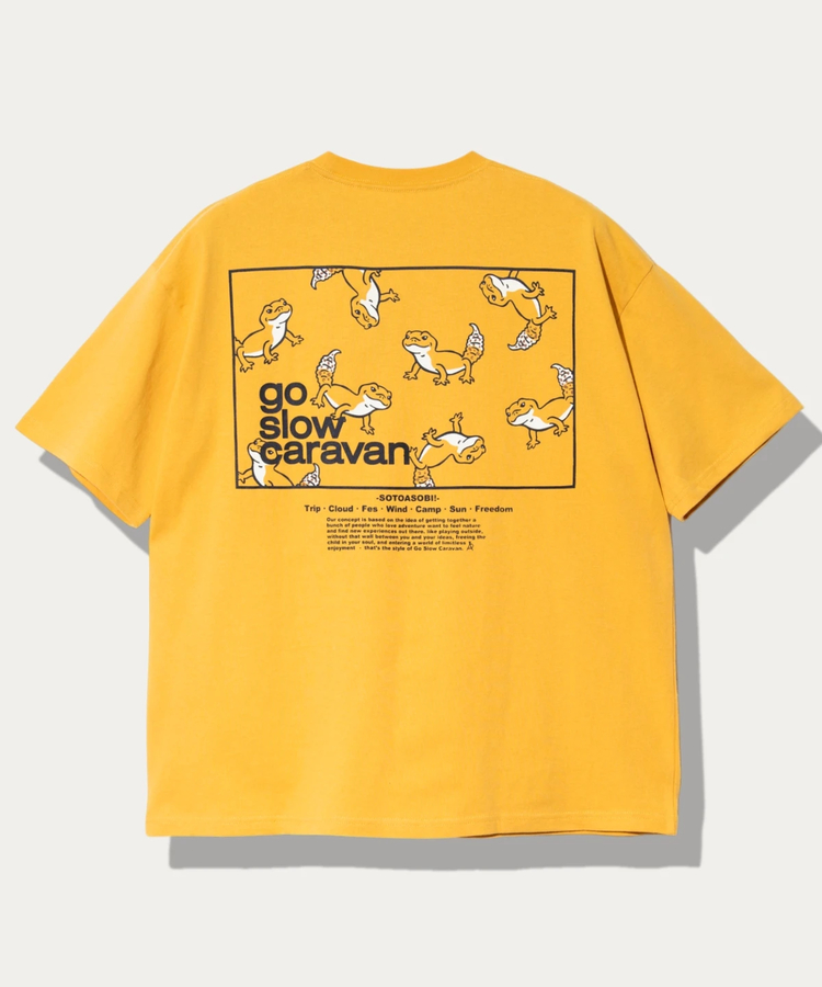 go slow caravan(ゴースローキャラバン) |USA/C スクエアLOGOバックプリントゆったりTEE (MENS)