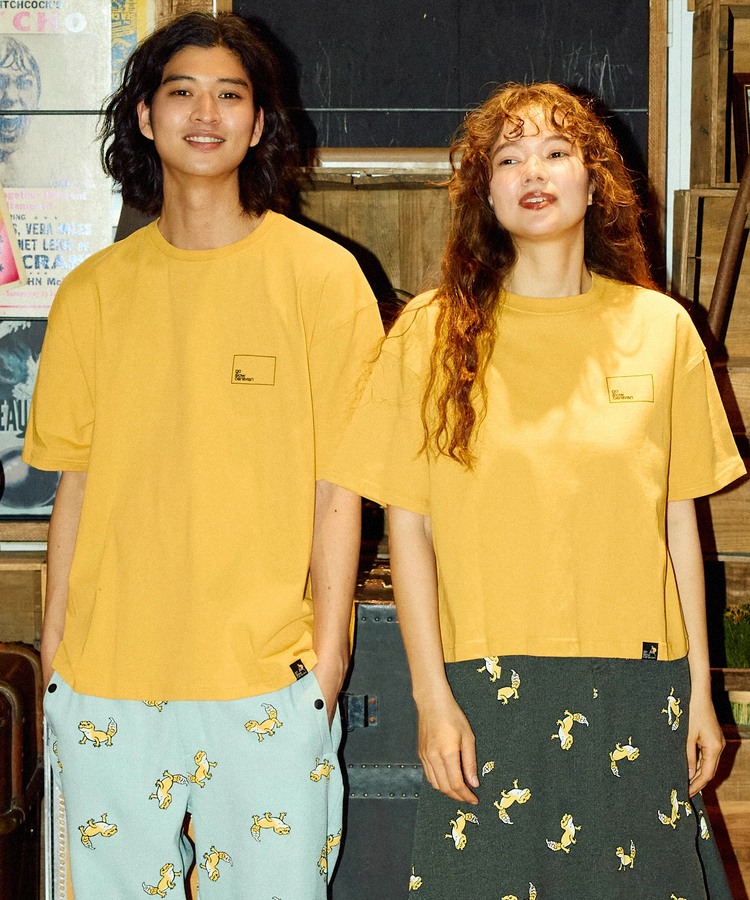 go slow caravan(ゴースローキャラバン) |USA/C スクエアLOGOバックプリントゆったりTEE (MENS)