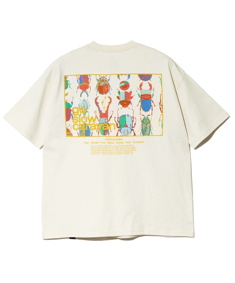 go slow caravan(ゴースローキャラバン) |USA/C スクエアLOGOバックプリントゆったりTEE (MENS)