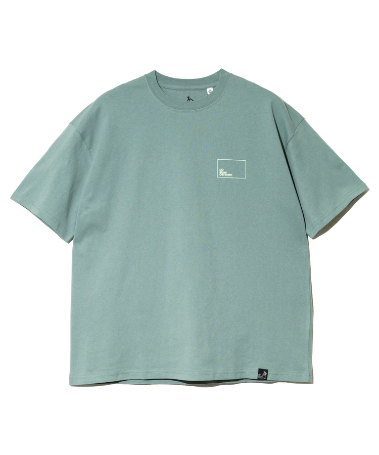 go slow caravan(ゴースローキャラバン) |USA/C スクエアLOGOバックプリントゆったりTEE (MENS)