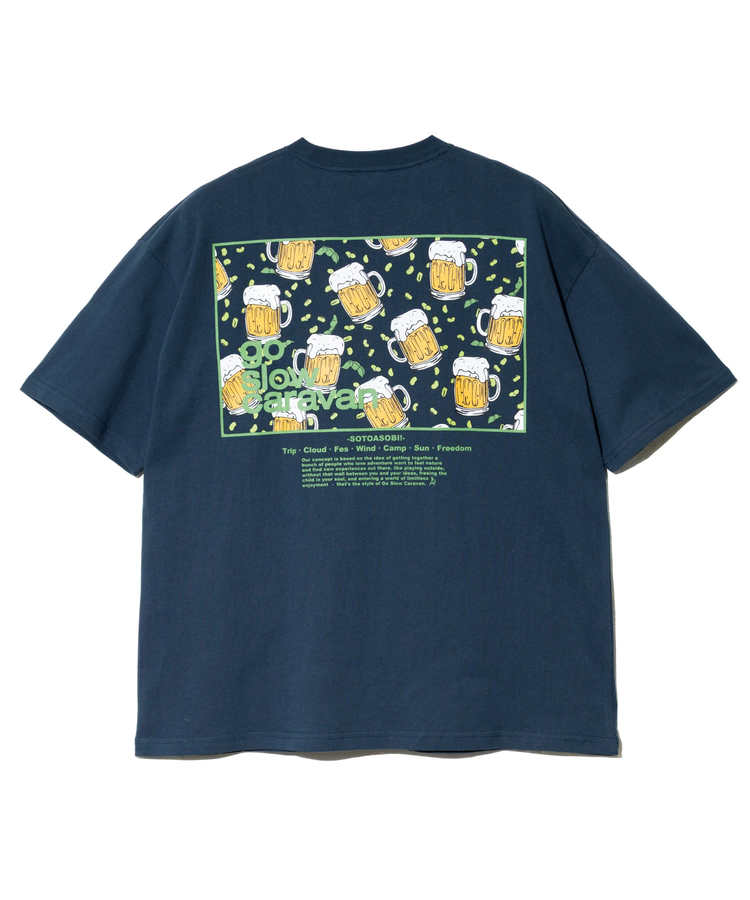 go slow caravan(ゴースローキャラバン) |USA/C スクエアLOGOバックプリントゆったりTEE (MENS)