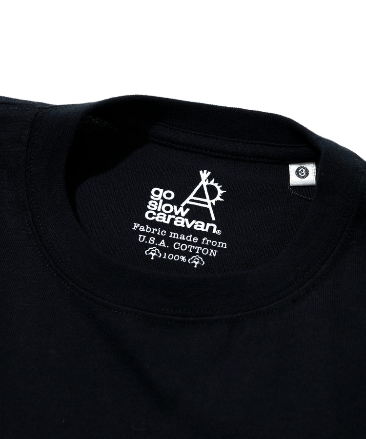 go slow caravan(ゴースローキャラバン) |USA/C スクエアLOGOバックプリントゆったりTEE (MENS)
