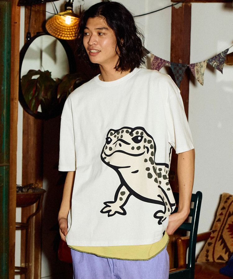 go slow caravan(ゴースローキャラバン) |USA/C レオパードゲッコー IMPACT ゆったり TEE (MENS)