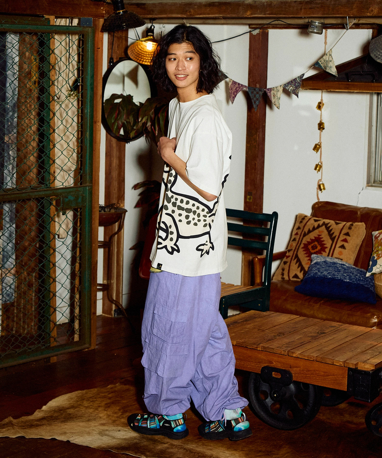 go slow caravan(ゴースローキャラバン) |USA/C レオパードゲッコー IMPACT ゆったり TEE (MENS)