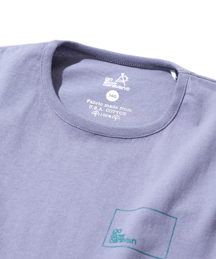 go slow caravan(ゴースローキャラバン) |KIDS USA/C  スクエアLOGOバックプリント TEE (KIDS)