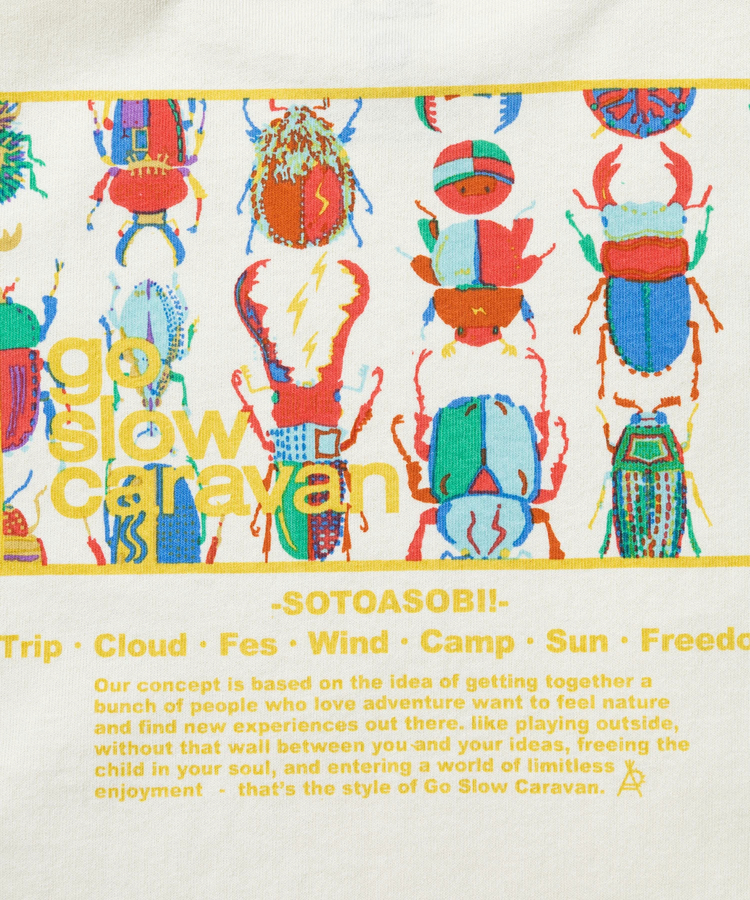 go slow caravan(ゴースローキャラバン) |KIDS USA/C  スクエアLOGOバックプリント TEE (KIDS)