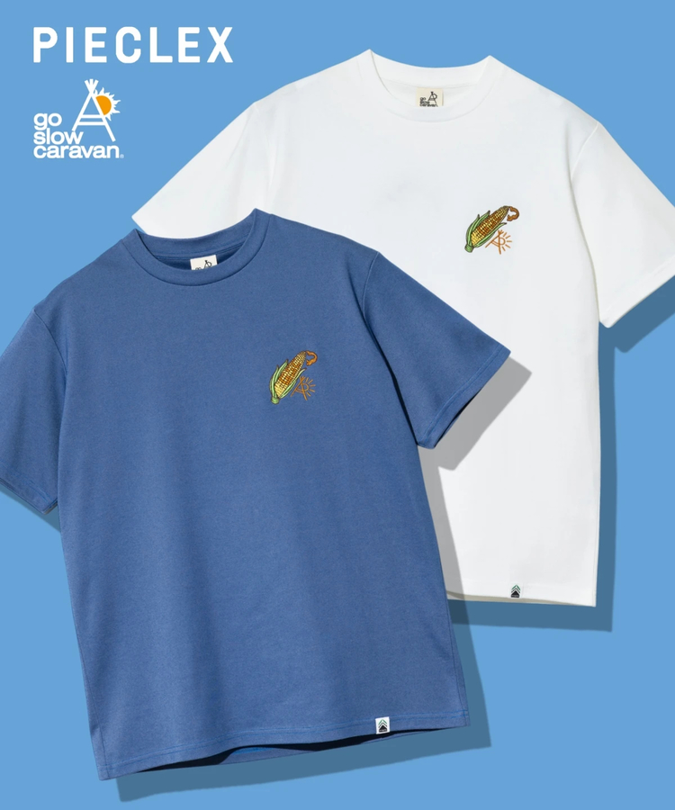 go slow caravan(ゴースローキャラバン) |PIECLEX とうもろこし刺繍 TEE (MENS)